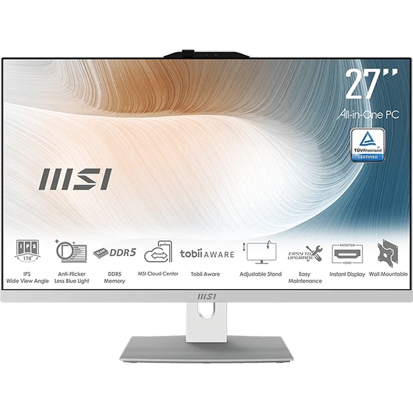 Računalnik MSI Modern AM272P 1M Core 5 / 16GB / 512GB SSD / 27″ FHD / Windows 11 Home (bel)